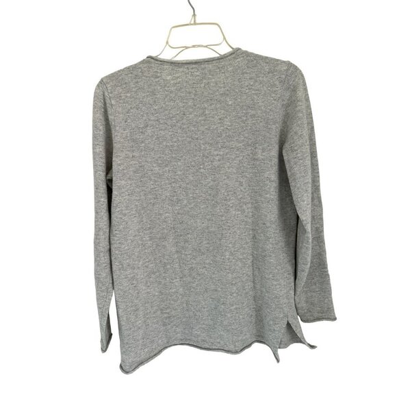 J.Crew Heather Gray V-Neck Sweater Oversized Pullover Tunic - Picture 4 of 5
